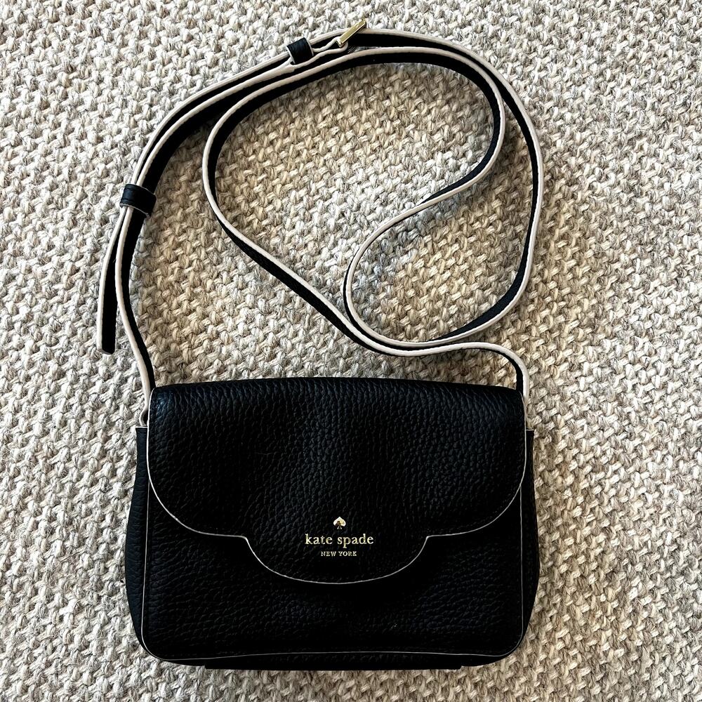 Kate Spade Black Mini Crossbody with White Trim